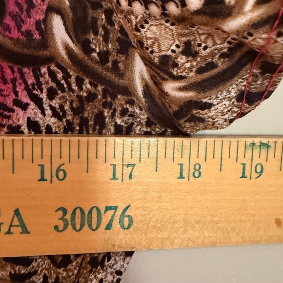 Joseph Ribkoff Chainlink Ruched Wrap Mini Dress Women's 8 Fuschia Vintage Y2K - Picture 8 of 9